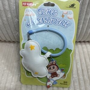 The Monsters Keychain with White & Blue Strap.NWT.PopMart Member rewards item.